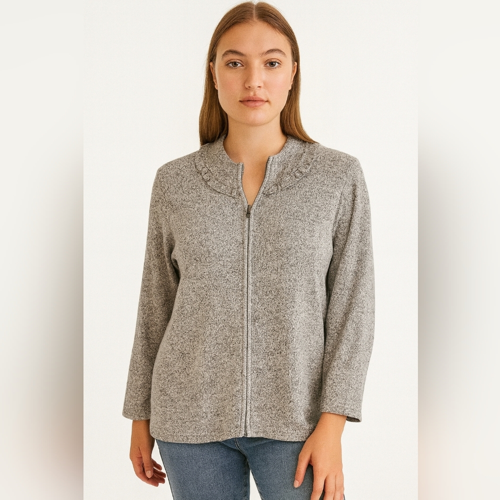 Per se By Carlisle Designer Luxury Womens Grey Cardigan Size Large‎ Nwot